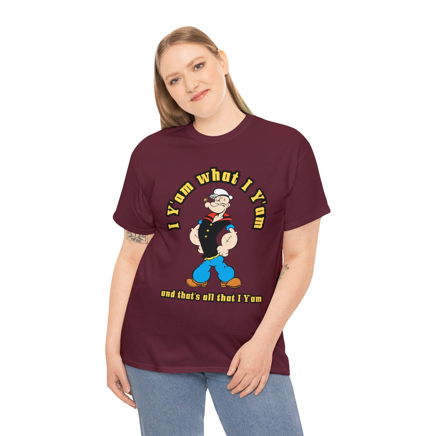 Popeye I Y'am what I Y'am and that's all that I Y'am Unisex Heavy Cotton Tee