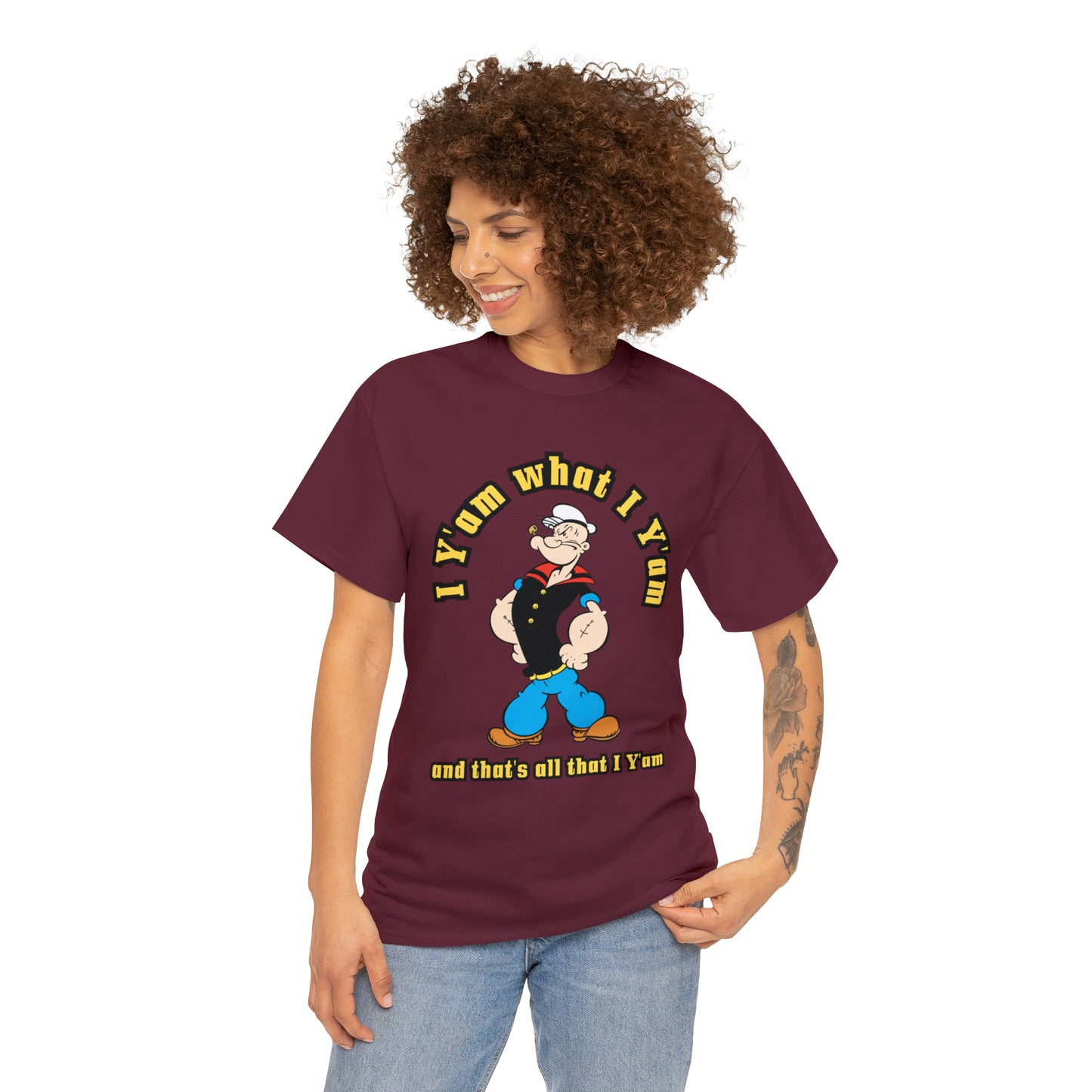 Popeye I Y'am what I Y'am and that's all that I Y'am Unisex Heavy Cotton Tee