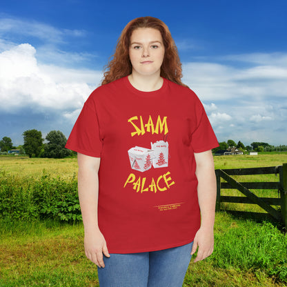 "DirkyThreadz Siam Palace T-Shirt - Bold Takeout Graphic Design in Black Cotton"