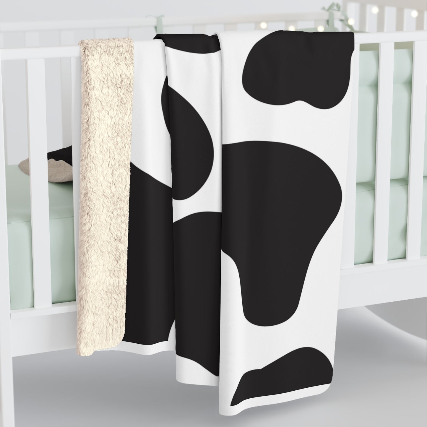 Cow with Black Spots Print Sherpa Fleece Blanket