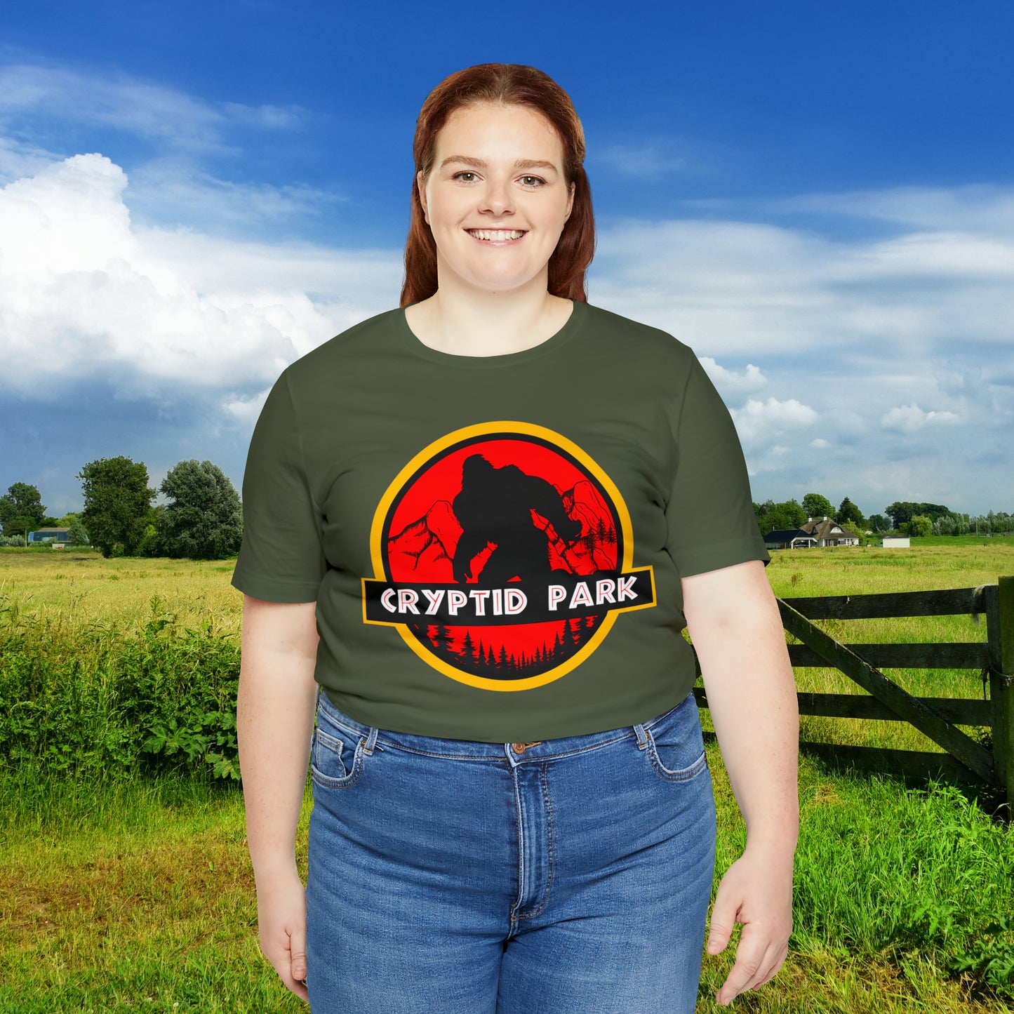 Cryptid Park Series Presents Bigfoot Unisex Jersey Short Sleeve Tee