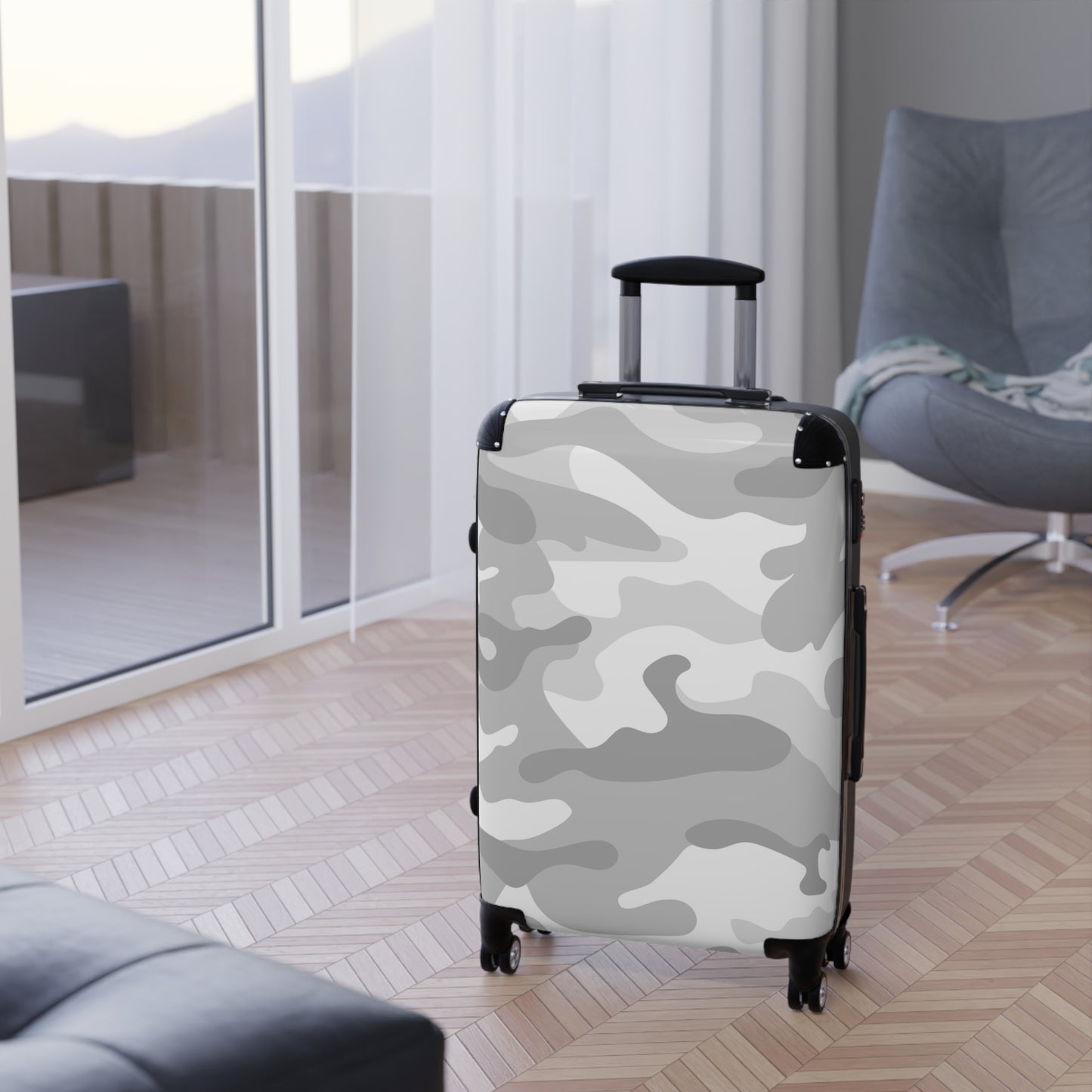 Grey Camo Suitcase