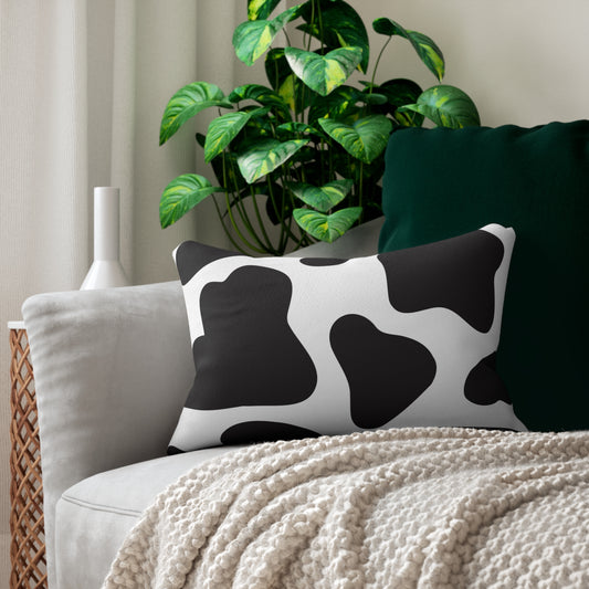 Cow Print Spun Polyester Lumbar Pillow