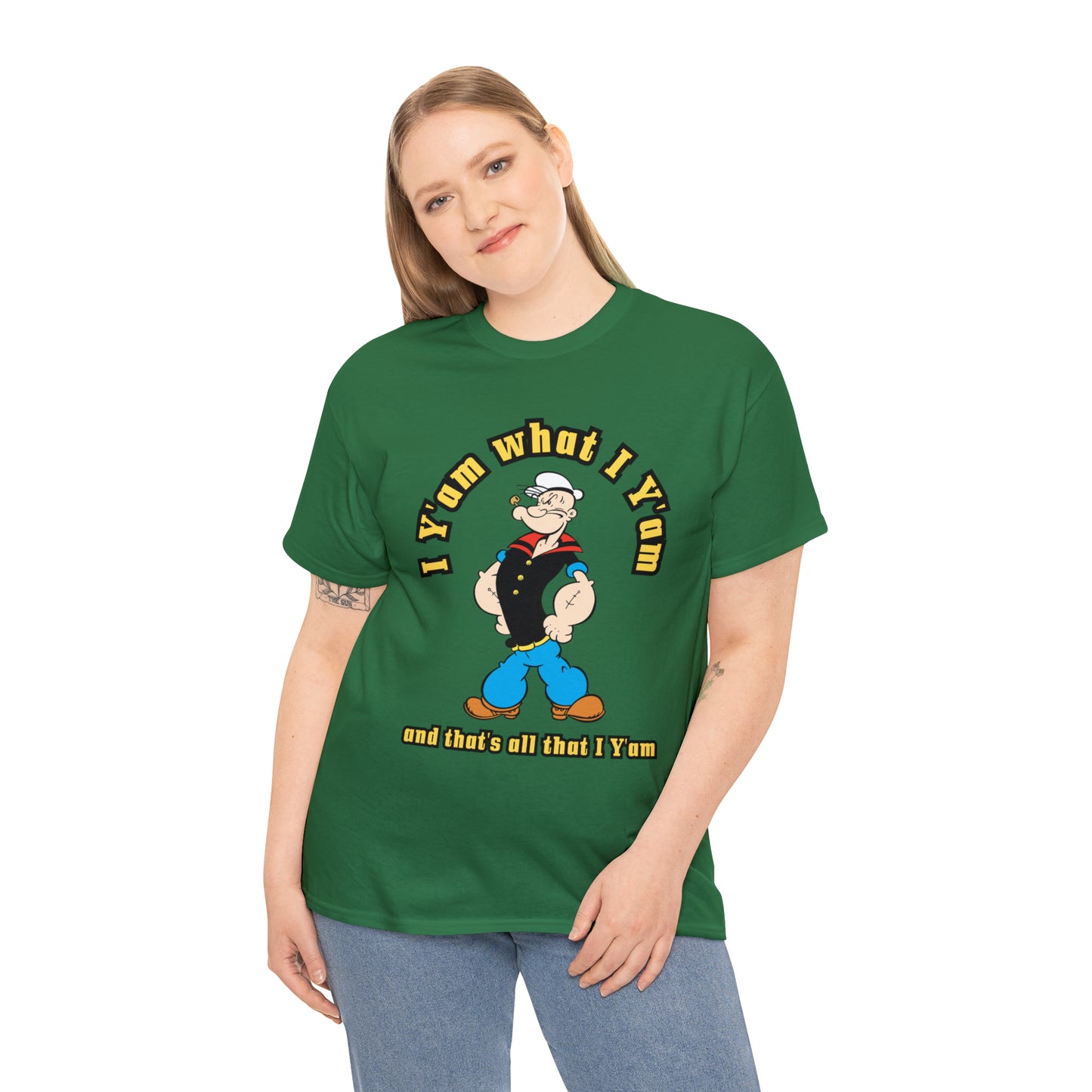 Popeye I Y'am what I Y'am and that's all that I Y'am Unisex Heavy Cotton Tee