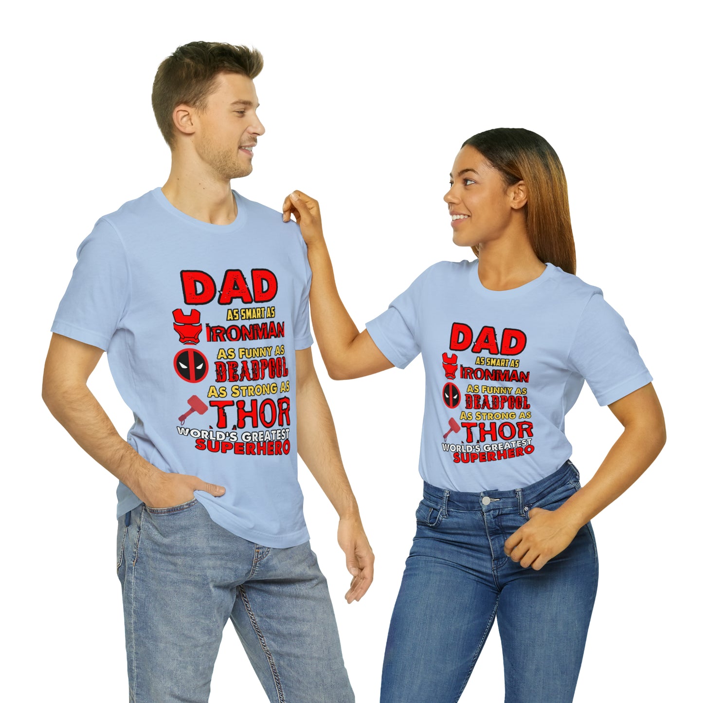 Dad World's Greatest Super Hero Unisex Jersey Short Sleeve Tee