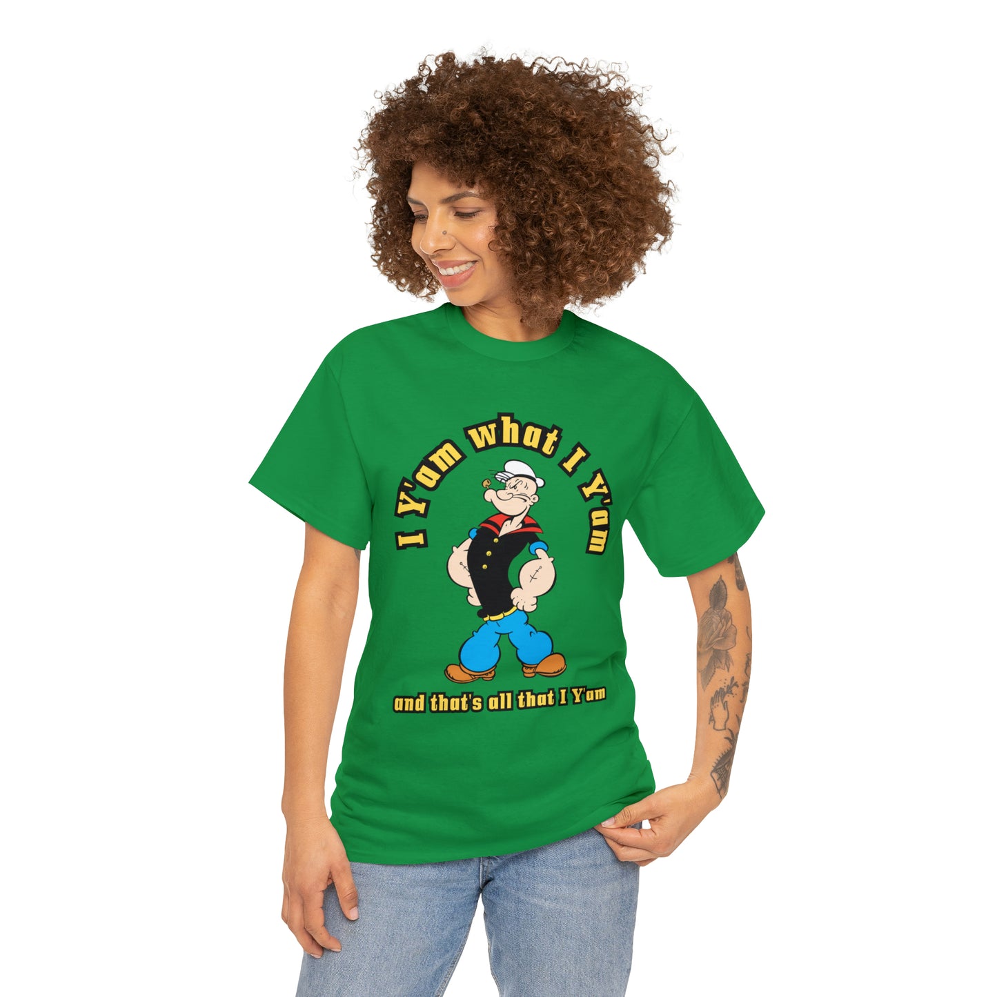 Popeye I Y'am what I Y'am and that's all that I Y'am Unisex Heavy Cotton Tee