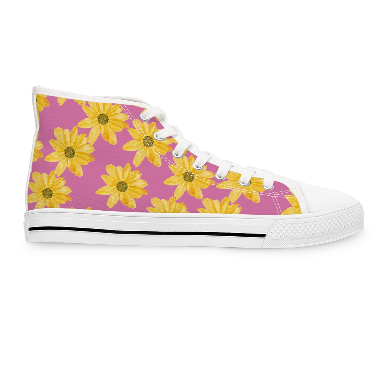 Flower Print Women's High Top Sneakers