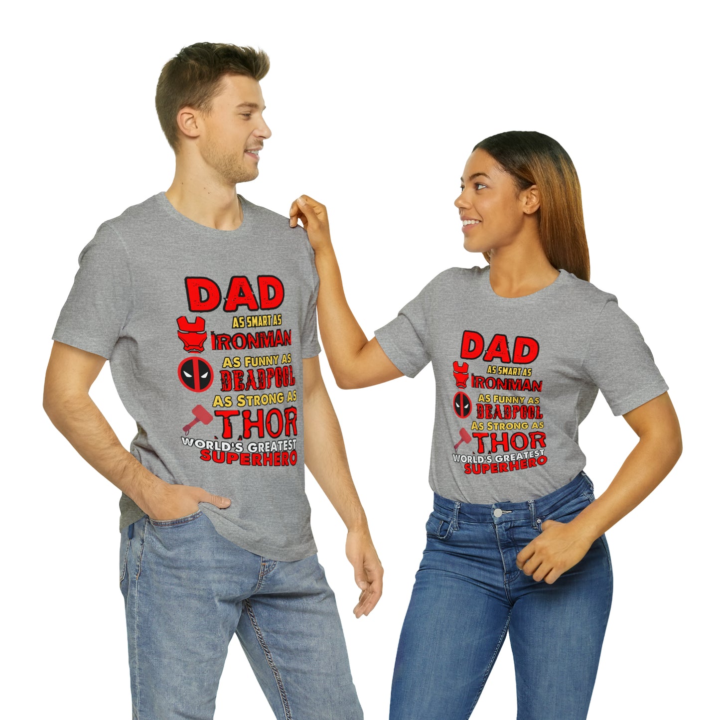 Dad World's Greatest Super Hero Unisex Jersey Short Sleeve Tee