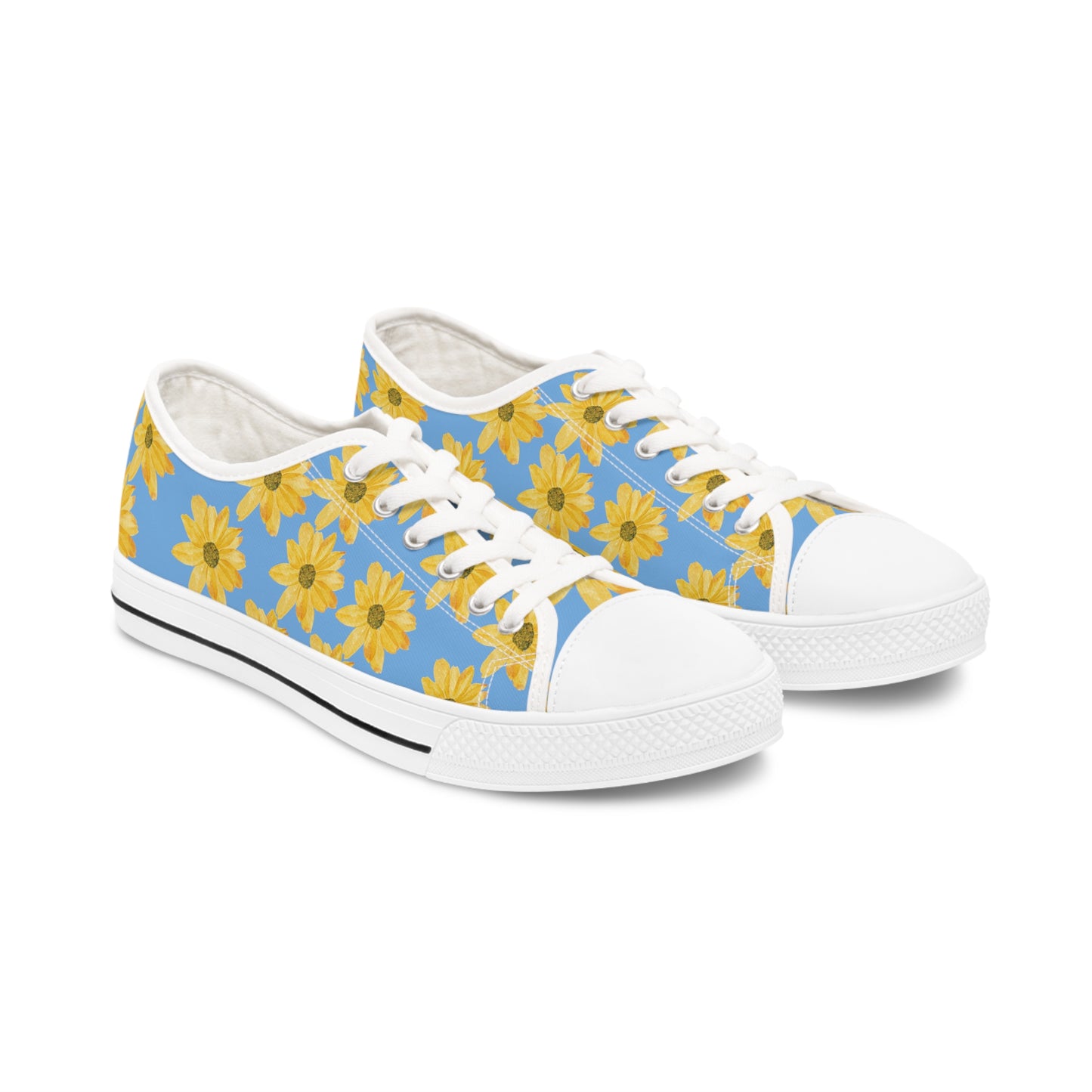 Flower Print Women's Low Top Sneakers