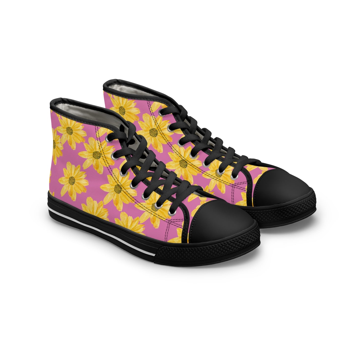 Flower Print Women's High Top Sneakers