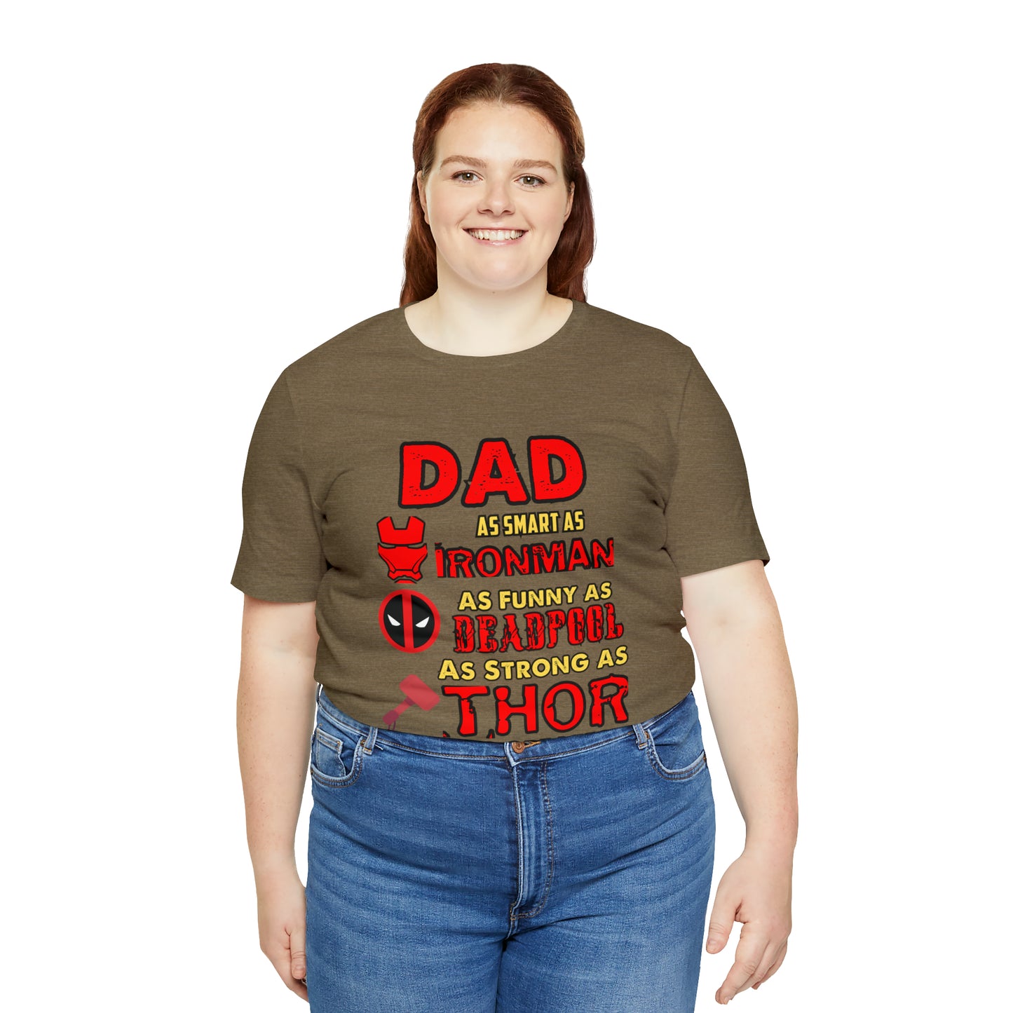 Dad World's Greatest Superhero Unisex Jersey Short Sleeve Tee