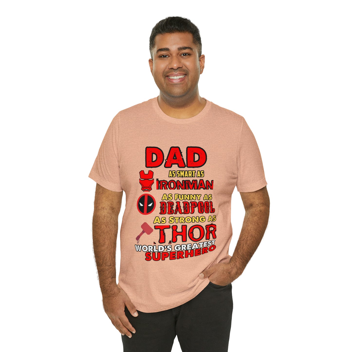 Dad World's Greatest Superhero Unisex Jersey Short Sleeve Tee