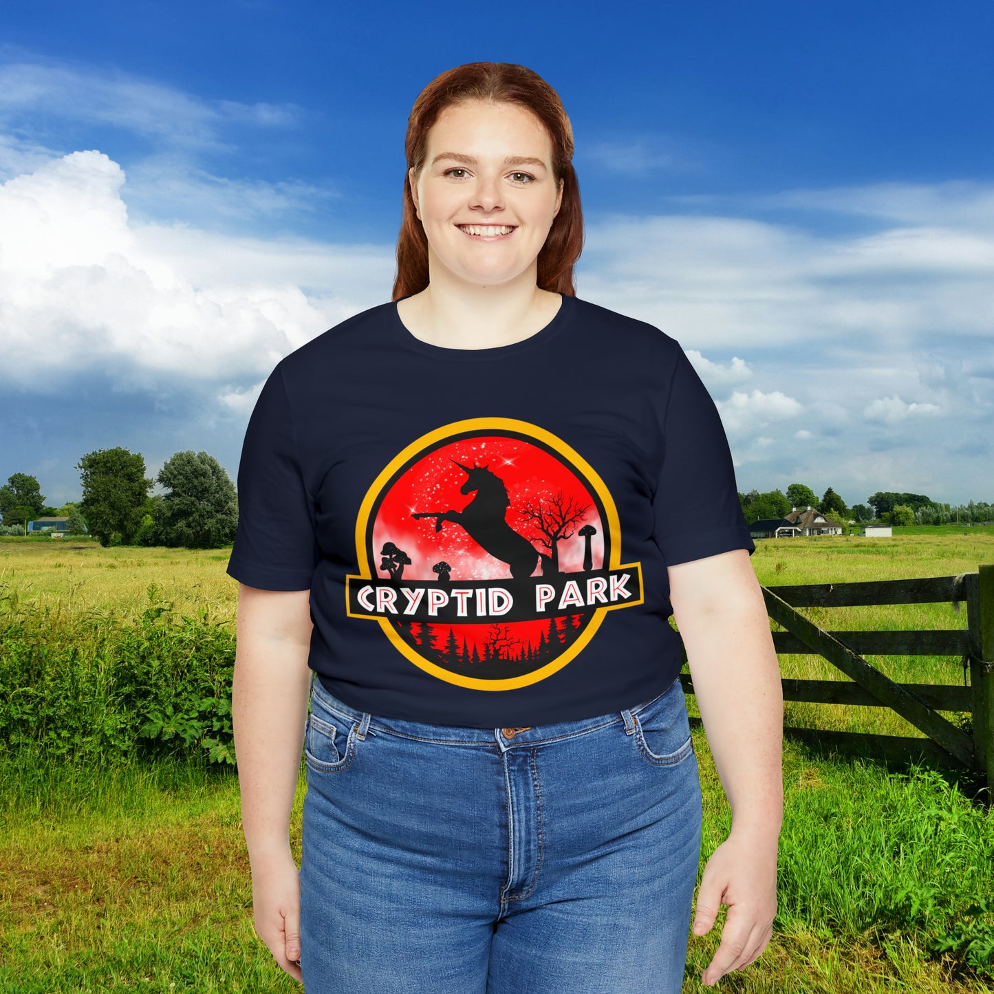 Cryptid Park Series Present The Unicorn Unisex Jersey Short Sleeve Tee