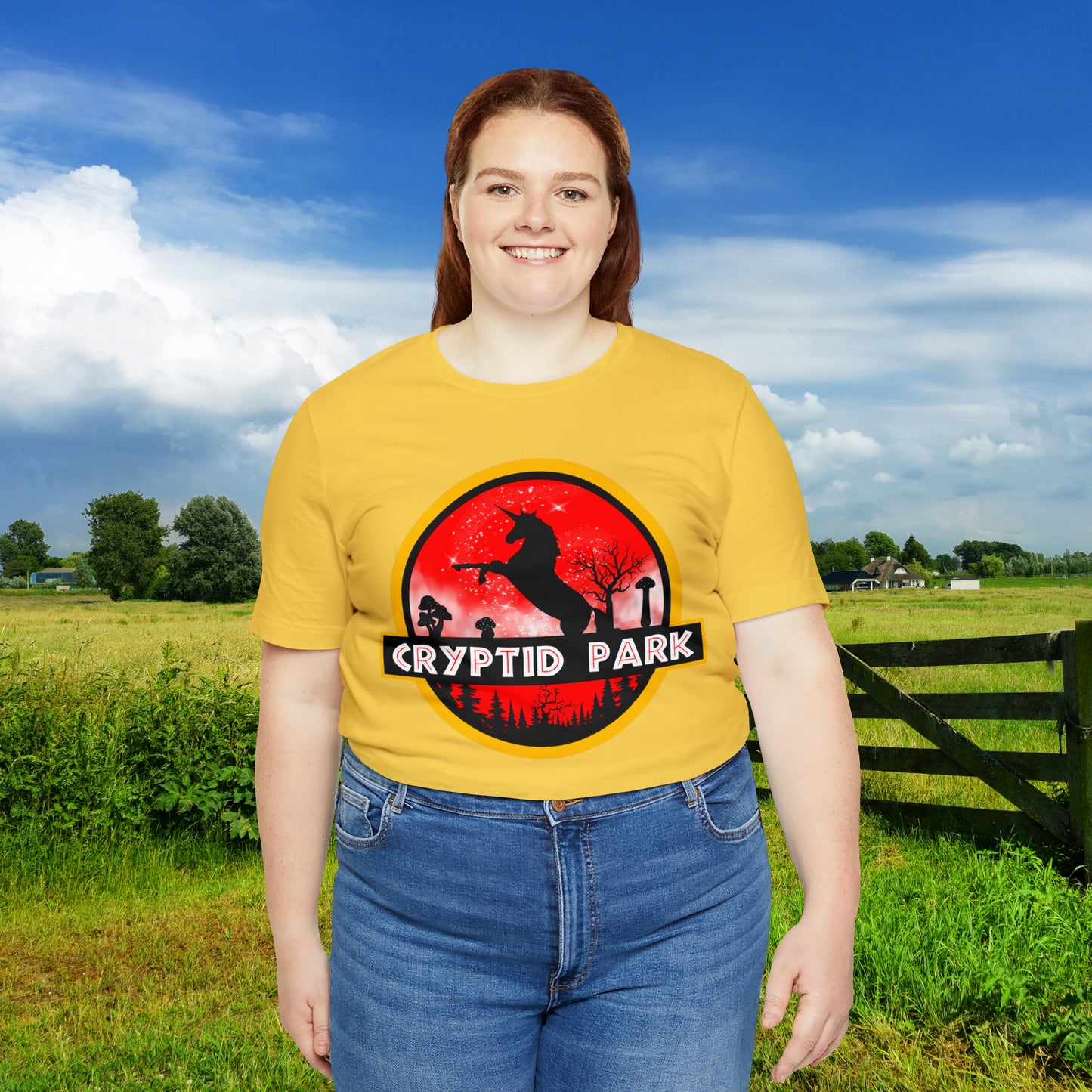 Cryptid Park Series Present The Unicorn Unisex Jersey Short Sleeve Tee