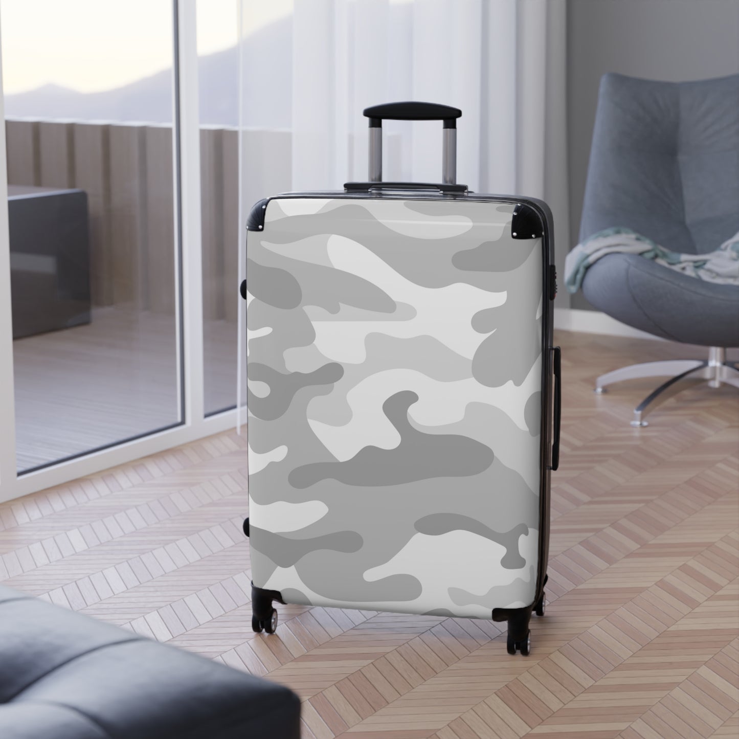 Grey Camo Suitcase