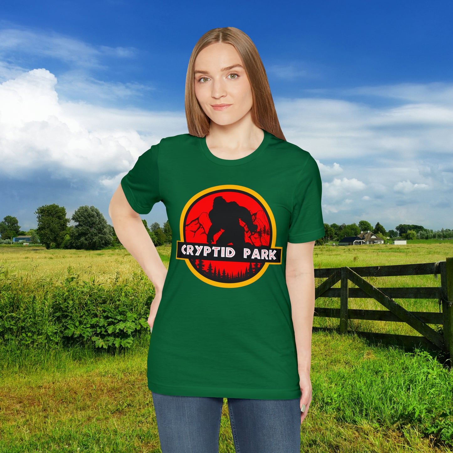 Cryptid Park Series Presents Bigfoot Unisex Jersey Short Sleeve Tee