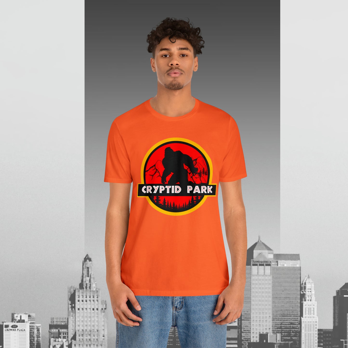 Cryptid Park Series Presents Bigfoot Unisex Jersey Short Sleeve Tee