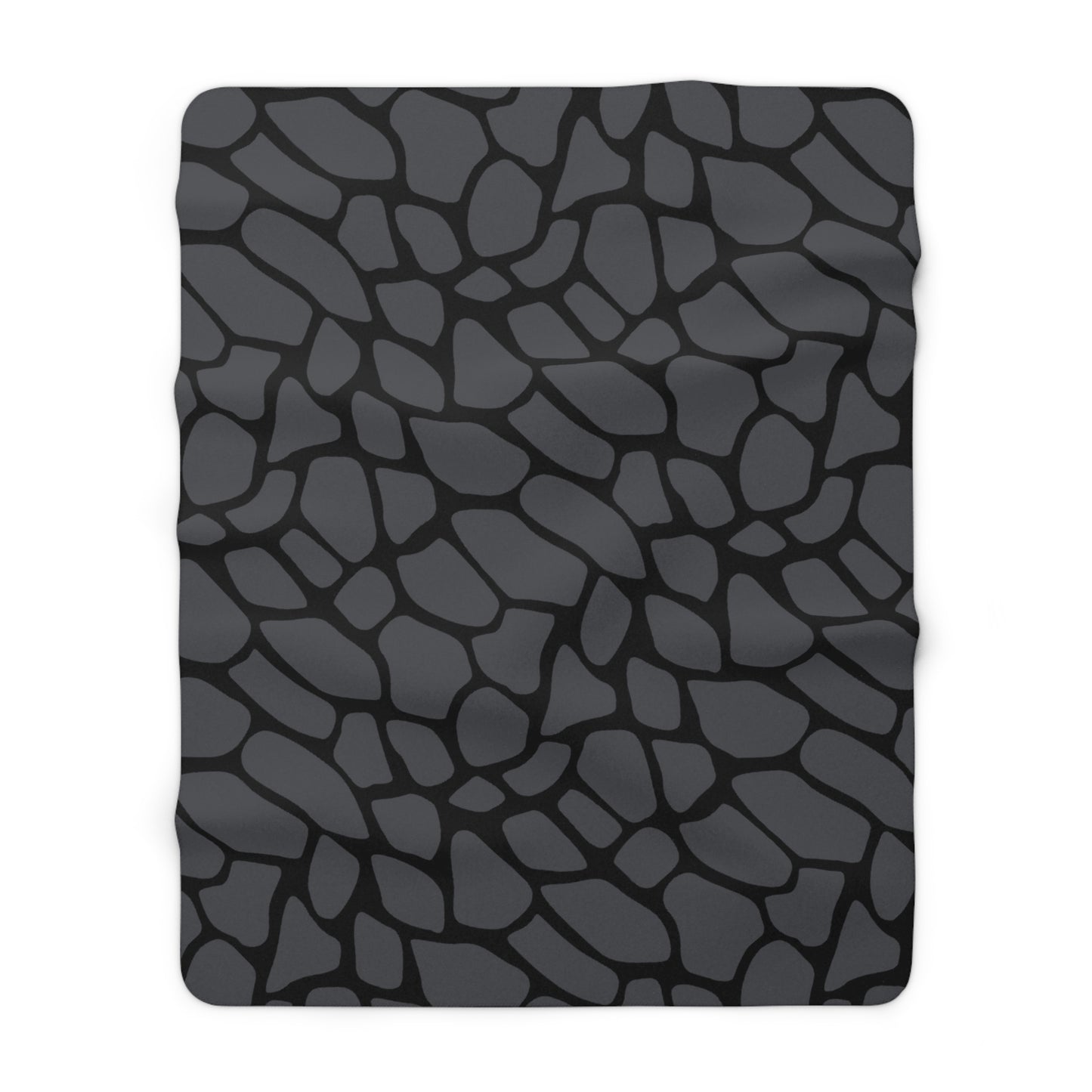 Dark Grey Snake Skin Sherpa Fleece Blanket