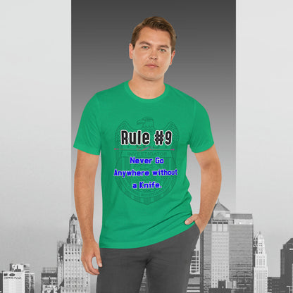 Rules of Gibbs #9 Never go anywhere without a Knife. Unisex Jersey Short Sleeve Tee