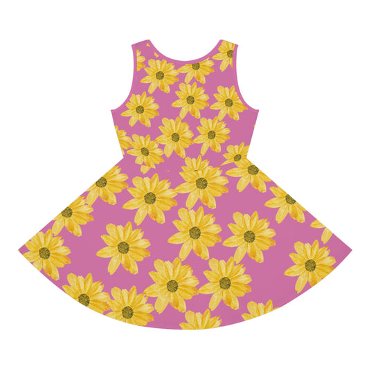 Flowers Print Girls' Sleeveless Sundress (AOP)