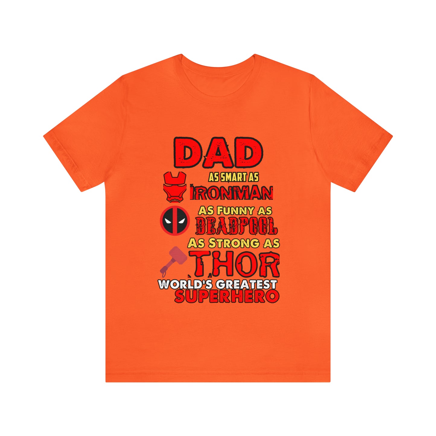 Dad World's Greatest Superhero Unisex Jersey Short Sleeve Tee