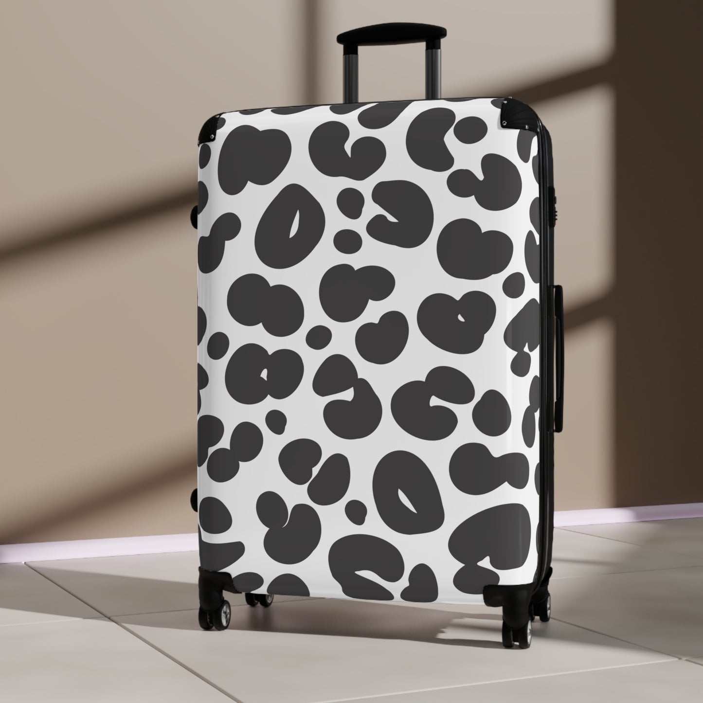 Black and White Cheetah Print Suitcase