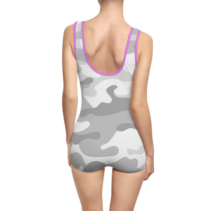 Light Grey Women's Vintage Swimsuit (AOP)