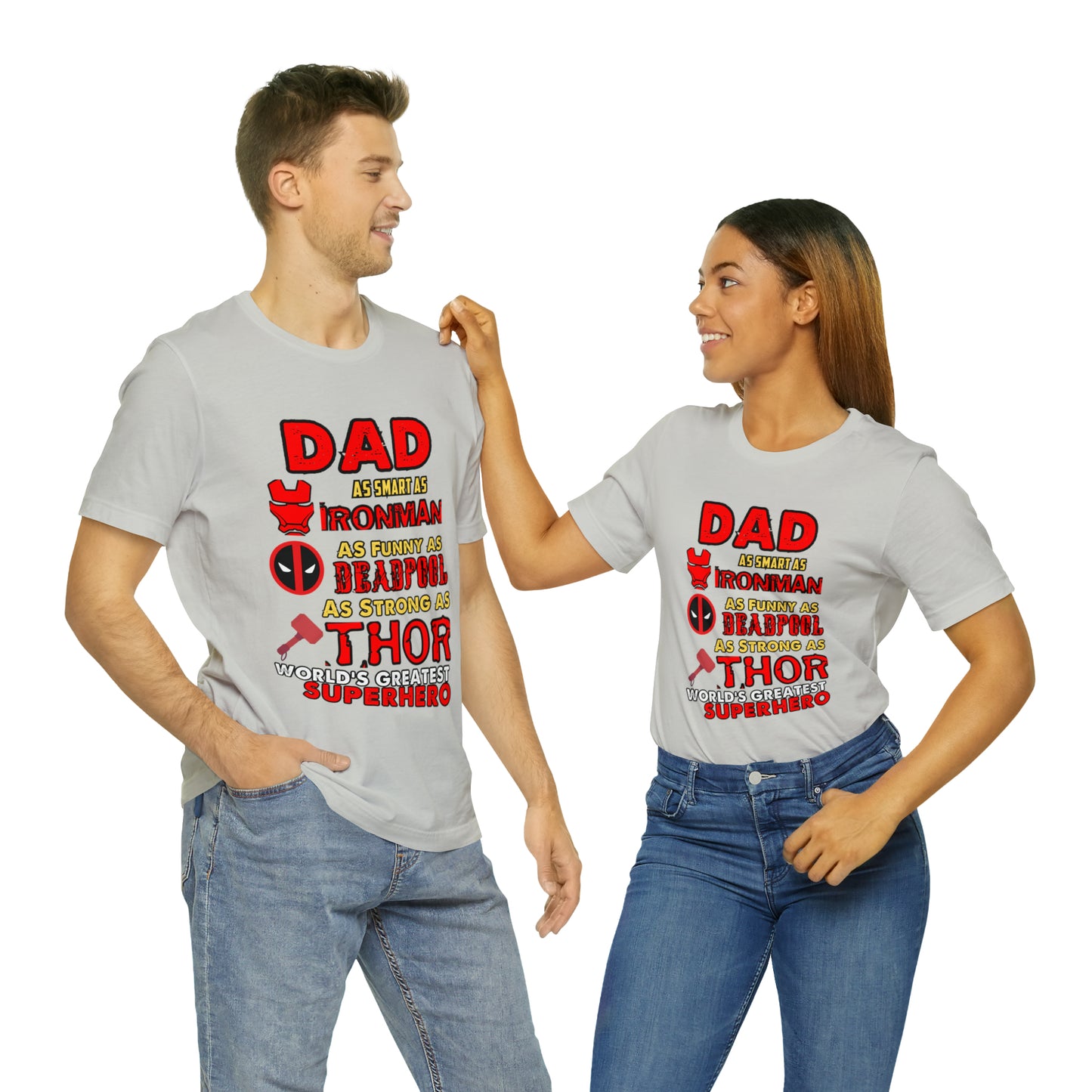 Dad World's Greatest Superhero Unisex Jersey Short Sleeve Tee