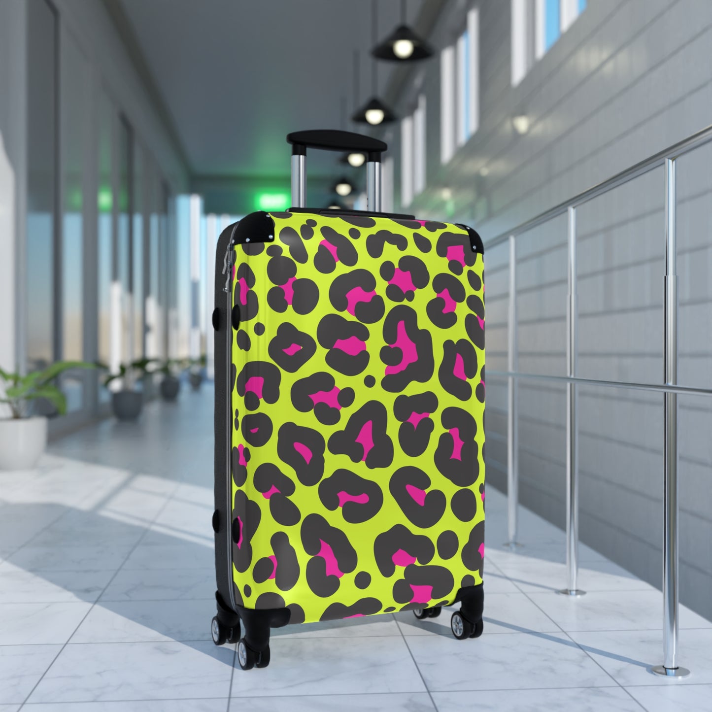 Neon Cheetah Print Suitcase