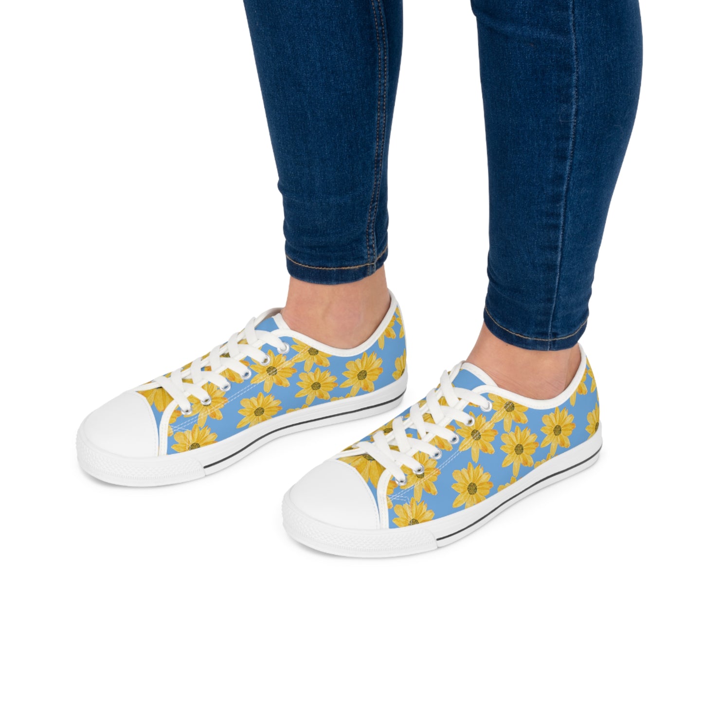 Flower Print Women's Low Top Sneakers