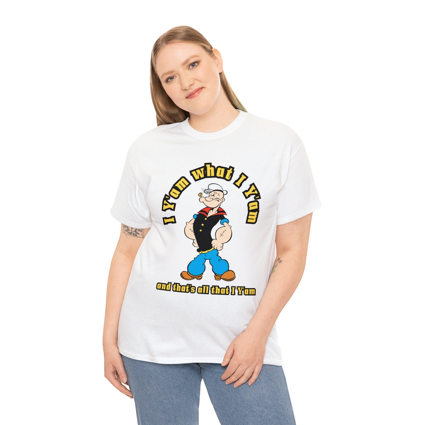 Popeye I Y'am what I Y'am and that's all that I Y'am Unisex Heavy Cotton Tee