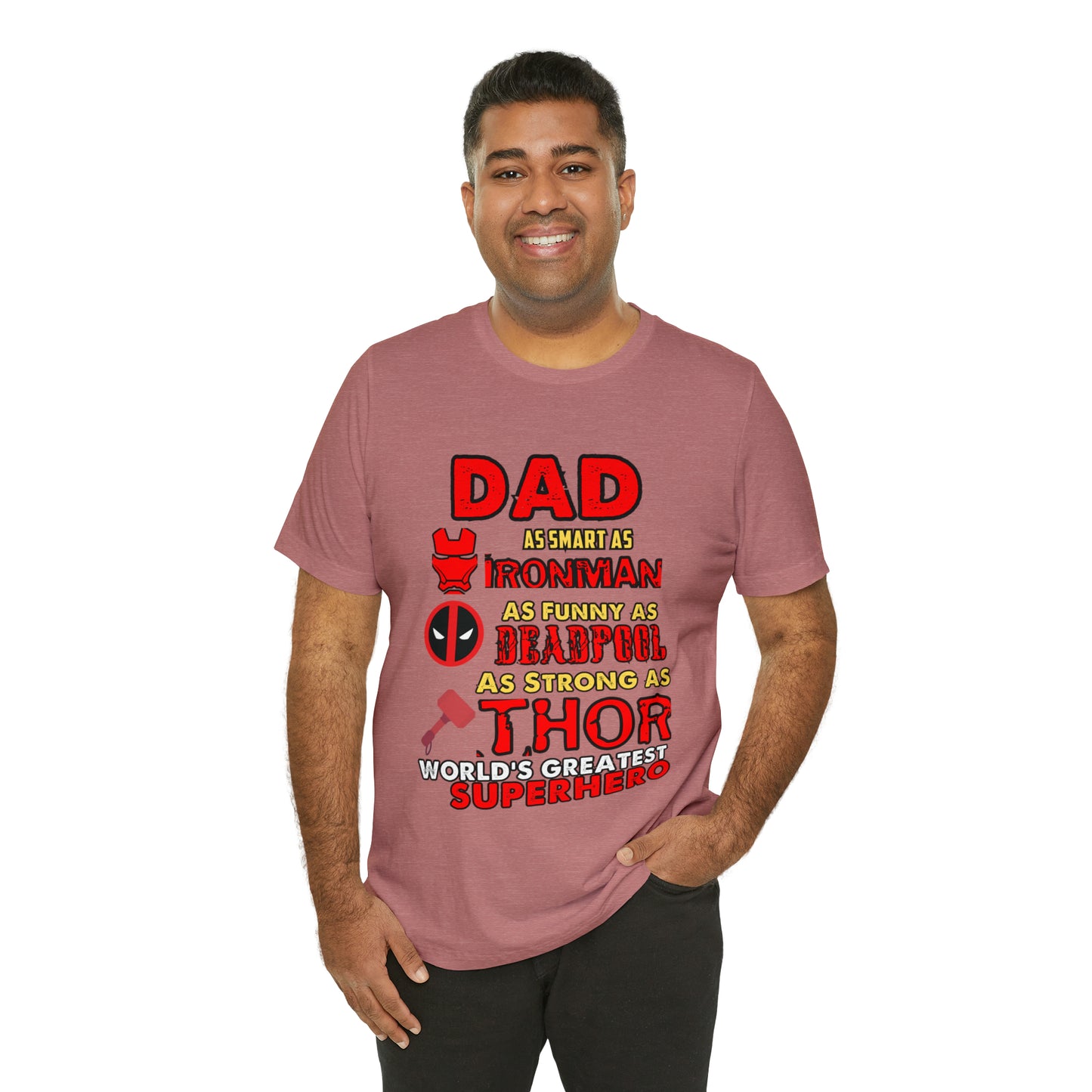 Dad World's Greatest Superhero Unisex Jersey Short Sleeve Tee