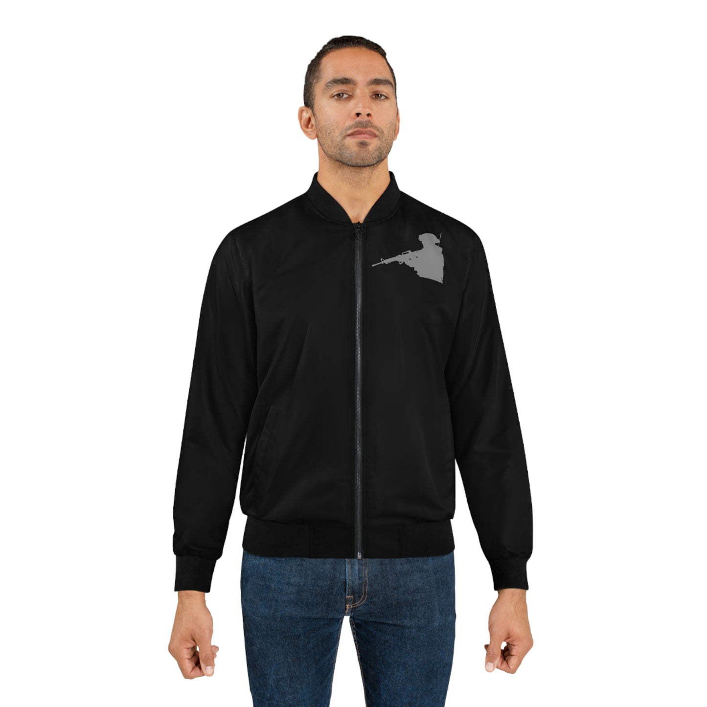 I Am A Warrior Military Men's Bomber Jacket (AOP)