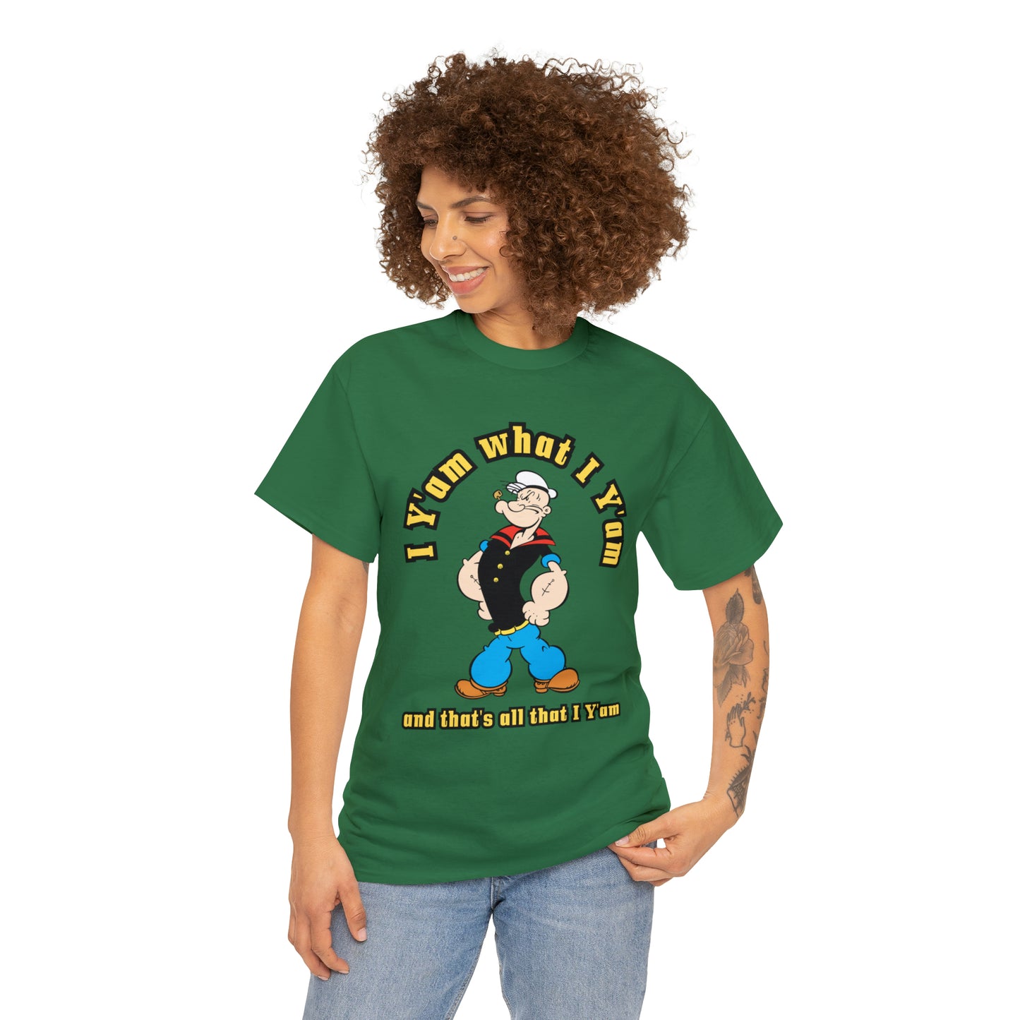 Popeye I Y'am what I Y'am and that's all that I Y'am Unisex Heavy Cotton Tee