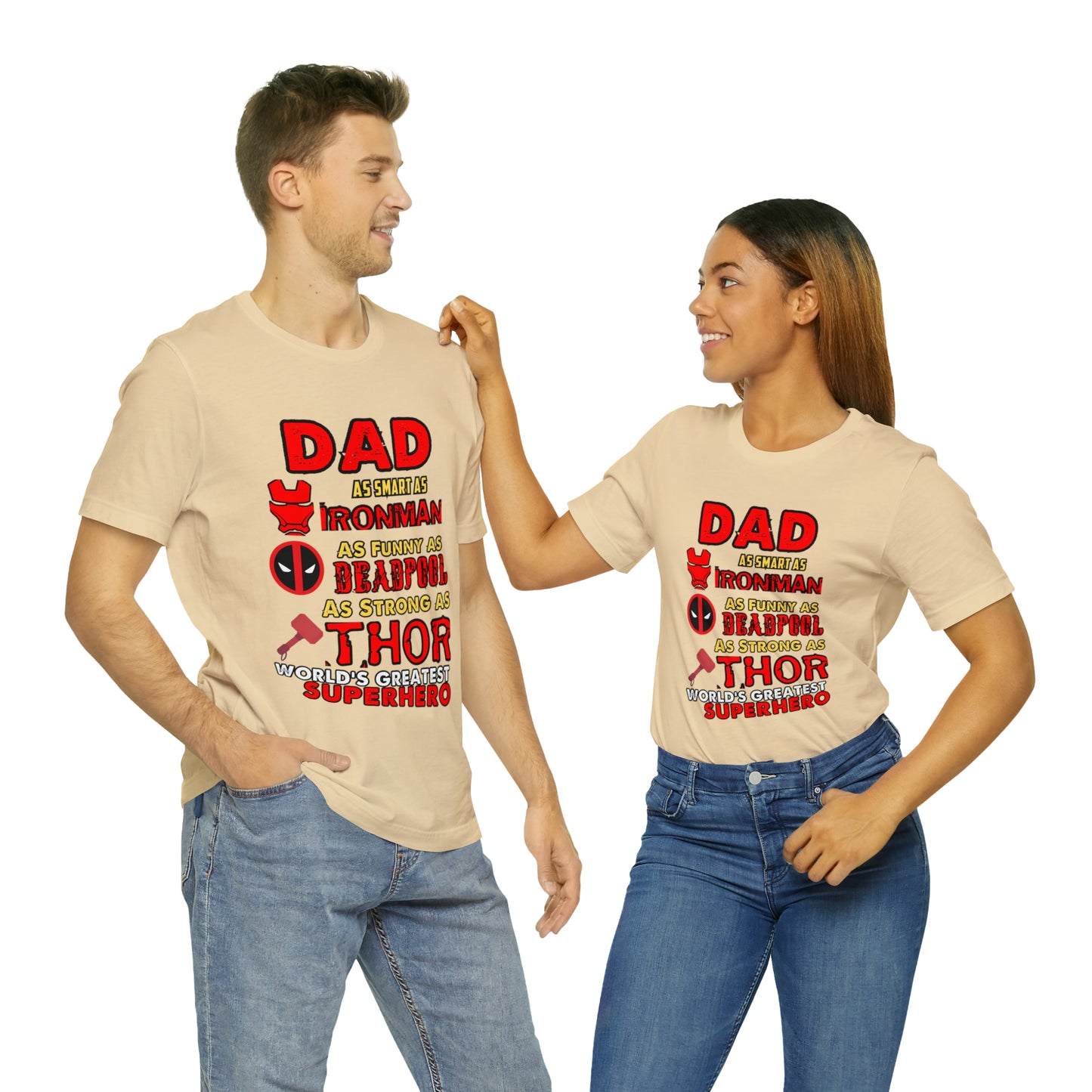 Dad World's Greatest Superhero Unisex Jersey Short Sleeve Tee