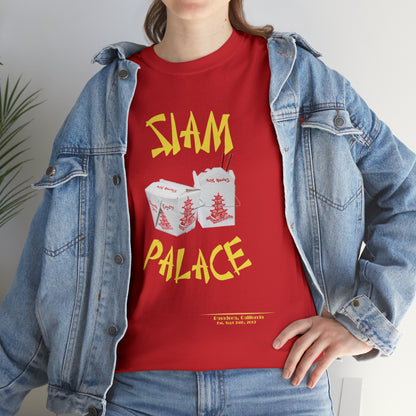 "DirkyThreadz Siam Palace T-Shirt - Bold Takeout Graphic Design in Black Cotton"