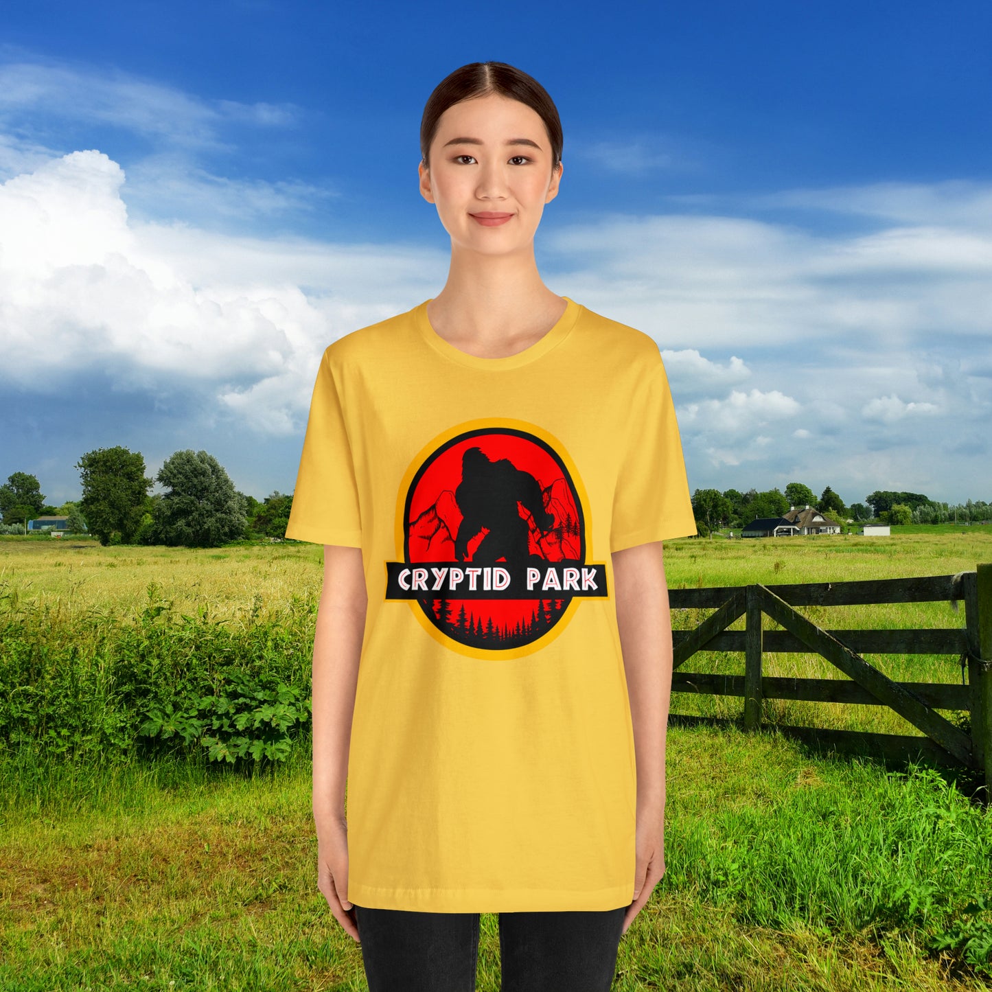 Cryptid Park Series Presents Bigfoot Unisex Jersey Short Sleeve Tee