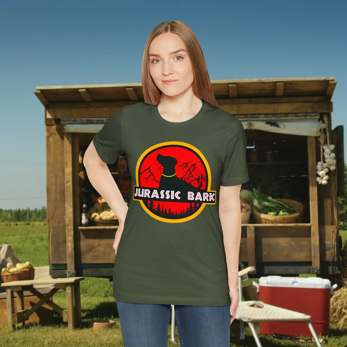 Jurassic Bark Labrador, Retriever Custom Unisex Jersey Short Sleeve Tee