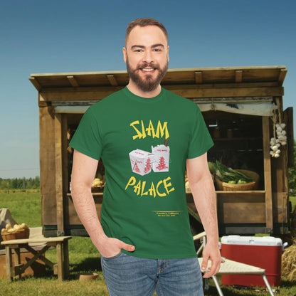 "DirkyThreadz Siam Palace T-Shirt - Bold Takeout Graphic Design in Black Cotton"