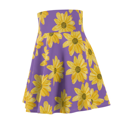 Flower Print Women's Skater Skirt (AOP)