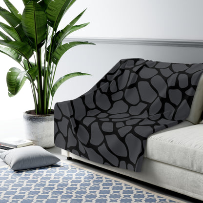 Dark Grey Snake Skin Sherpa Fleece Blanket